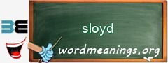 WordMeaning blackboard for sloyd